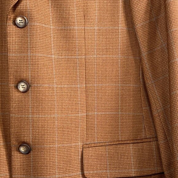 NH 1888 Italy Houndstooth Check 100% Wool Blazer 3 Button Men's Size 41R - Picture 5 of 12